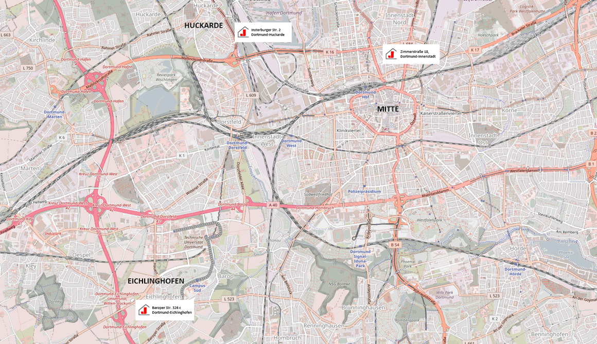 Three locations across Dortmund